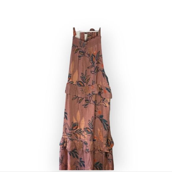 Free People Anita Floral Boho Maxi Dress Mauve Orange - Picture 7 of 16